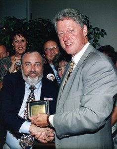 President Bill Clinton and Dr. Burton S. Schuler foot specialist, podiatrist, foot doctor of Panama City Fl 1996